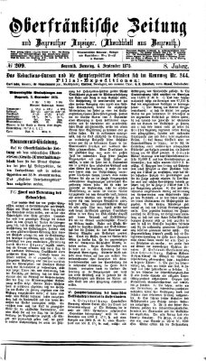Oberfränkische Zeitung und Bayreuther Anzeiger (Bayreuther Anzeiger) Samstag 4. September 1875