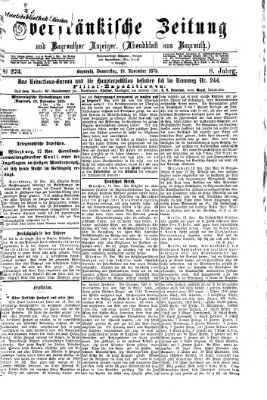 Oberfränkische Zeitung und Bayreuther Anzeiger (Bayreuther Anzeiger) Donnerstag 18. November 1875