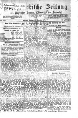 Oberfränkische Zeitung und Bayreuther Anzeiger (Bayreuther Anzeiger) Samstag 20. November 1875