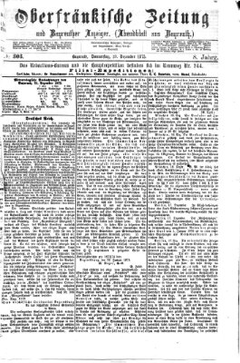 Oberfränkische Zeitung und Bayreuther Anzeiger (Bayreuther Anzeiger) Donnerstag 23. Dezember 1875