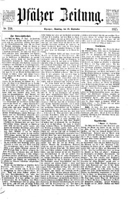 Pfälzer Zeitung Samstag 18. September 1875