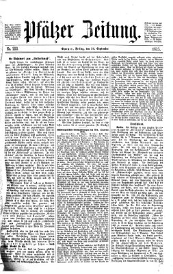 Pfälzer Zeitung Freitag 24. September 1875
