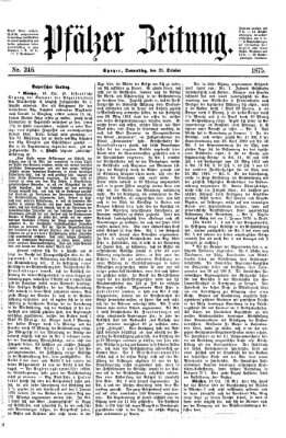 Pfälzer Zeitung Donnerstag 21. Oktober 1875
