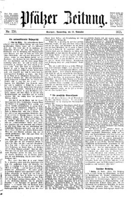 Pfälzer Zeitung Donnerstag 18. November 1875