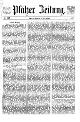 Pfälzer Zeitung Samstag 20. November 1875