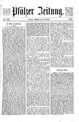 Pfälzer Zeitung Mittwoch 15. Dezember 1875