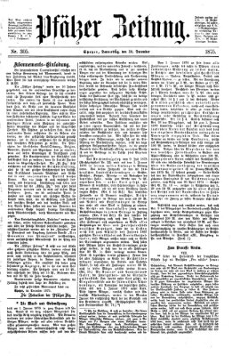 Pfälzer Zeitung Donnerstag 30. Dezember 1875