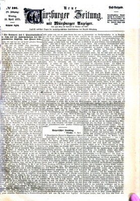 Neue Würzburger Zeitung Montag 12. April 1875