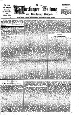 Neue Würzburger Zeitung Donnerstag 29. April 1875