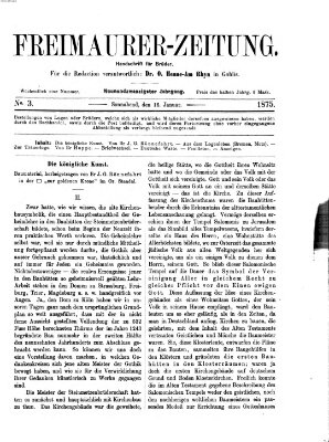 Freimaurer-Zeitung Samstag 16. Januar 1875