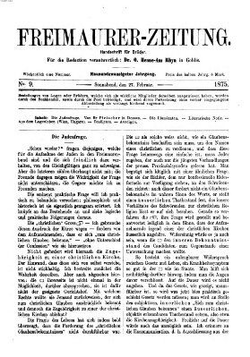 Freimaurer-Zeitung Samstag 27. Februar 1875