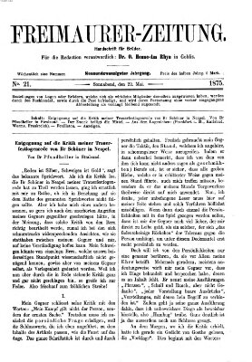 Freimaurer-Zeitung Samstag 22. Mai 1875