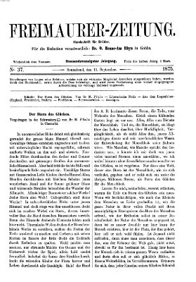 Freimaurer-Zeitung Samstag 11. September 1875