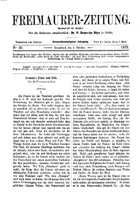 Freimaurer-Zeitung Samstag 2. Oktober 1875