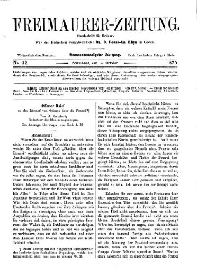 Freimaurer-Zeitung Donnerstag 14. Oktober 1875