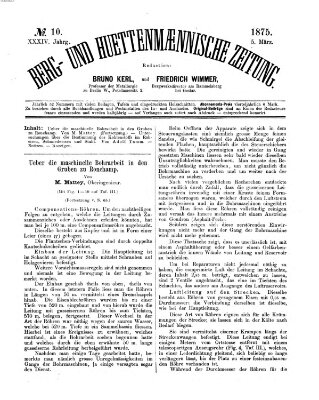 Berg- und hüttenmännische Zeitung Freitag 5. März 1875