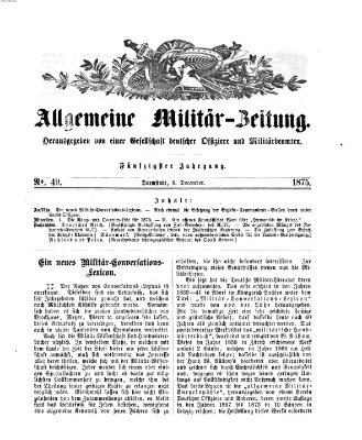 Allgemeine Militär-Zeitung Mittwoch 8. Dezember 1875
