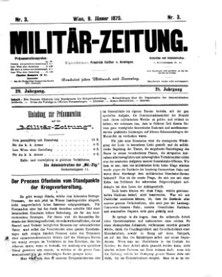 Militär-Zeitung Samstag 9. Januar 1875