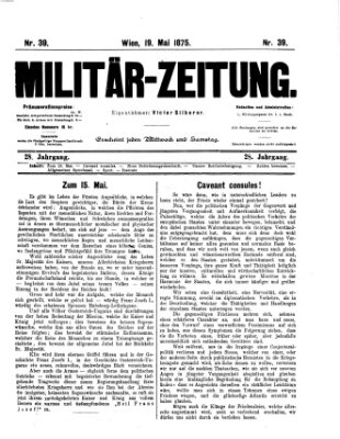 Militär-Zeitung Mittwoch 19. Mai 1875