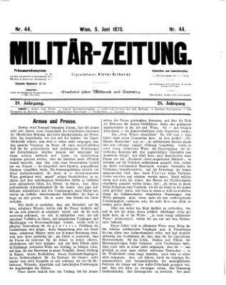 Militär-Zeitung Samstag 5. Juni 1875