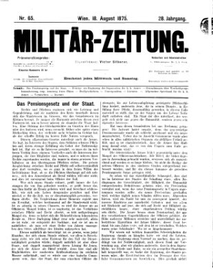 Militär-Zeitung Mittwoch 18. August 1875