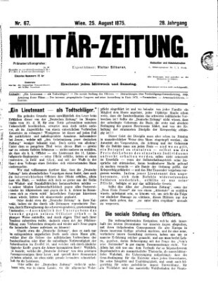 Militär-Zeitung Mittwoch 25. August 1875