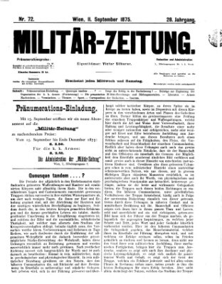 Militär-Zeitung Samstag 11. September 1875