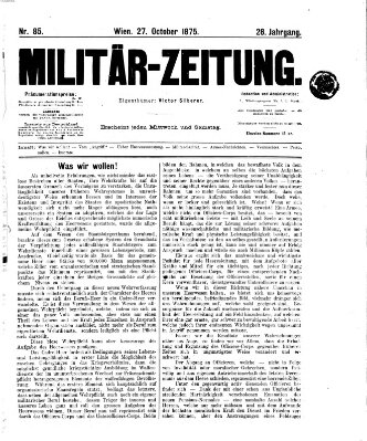 Militär-Zeitung Mittwoch 27. Oktober 1875