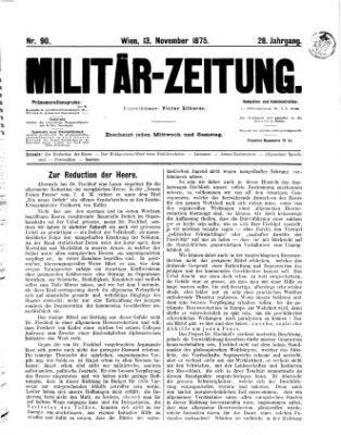 Militär-Zeitung Samstag 13. November 1875