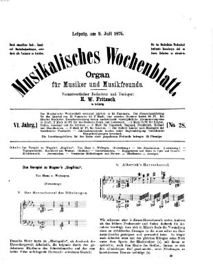 Musikalisches Wochenblatt Freitag 9. Juli 1875