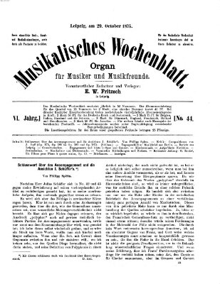Musikalisches Wochenblatt Freitag 29. Oktober 1875