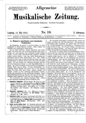 Allgemeine musikalische Zeitung Mittwoch 12. Mai 1875