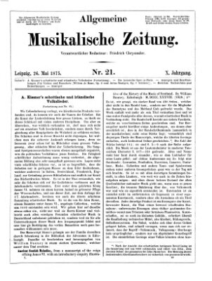 Allgemeine musikalische Zeitung Mittwoch 26. Mai 1875