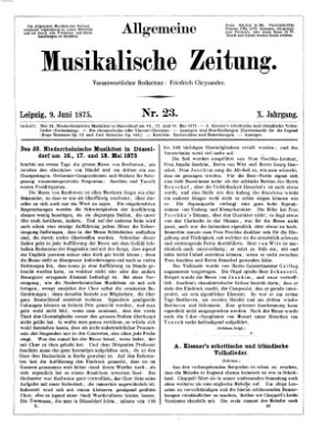 Allgemeine musikalische Zeitung Mittwoch 9. Juni 1875