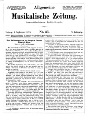 Allgemeine musikalische Zeitung Mittwoch 1. September 1875
