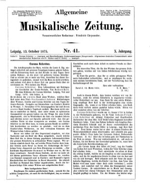 Allgemeine musikalische Zeitung Mittwoch 13. Oktober 1875