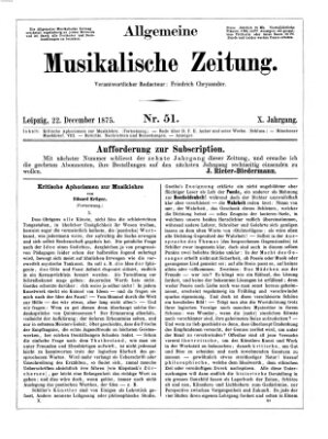 Allgemeine musikalische Zeitung Mittwoch 22. Dezember 1875