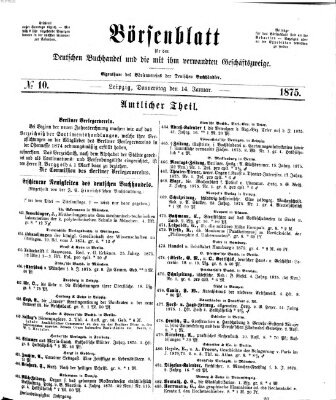 Börsenblatt für den deutschen Buchhandel Donnerstag 14. Januar 1875