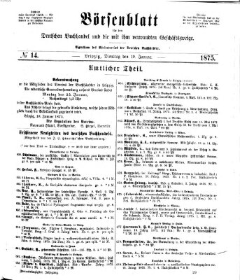 Börsenblatt für den deutschen Buchhandel Dienstag 19. Januar 1875