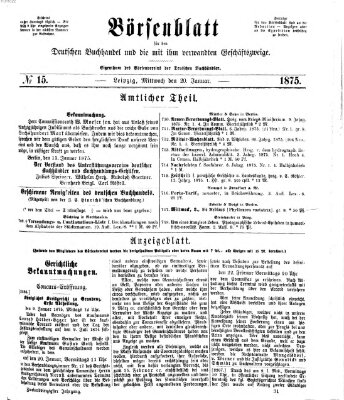 Börsenblatt für den deutschen Buchhandel Mittwoch 20. Januar 1875