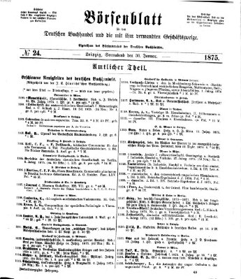 Börsenblatt für den deutschen Buchhandel Samstag 30. Januar 1875