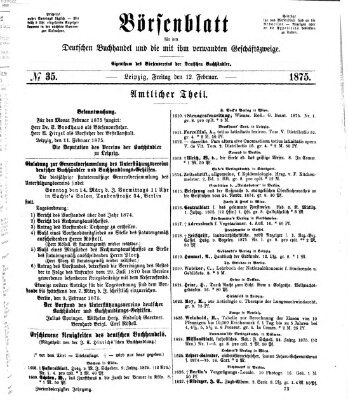 Börsenblatt für den deutschen Buchhandel Freitag 12. Februar 1875