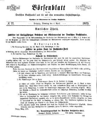 Börsenblatt für den deutschen Buchhandel Dienstag 6. April 1875
