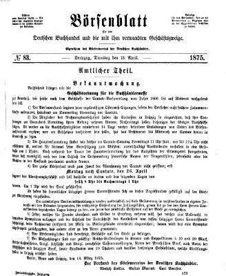Börsenblatt für den deutschen Buchhandel Dienstag 13. April 1875
