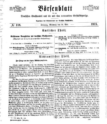Börsenblatt für den deutschen Buchhandel Mittwoch 26. Mai 1875