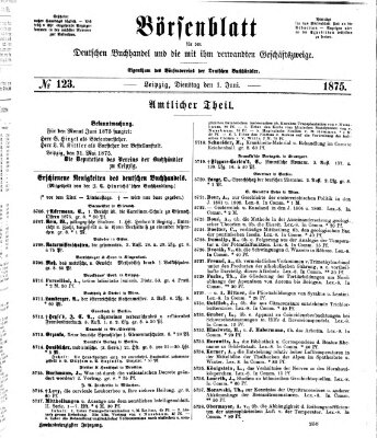 Börsenblatt für den deutschen Buchhandel Dienstag 1. Juni 1875