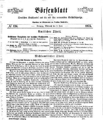Börsenblatt für den deutschen Buchhandel Mittwoch 2. Juni 1875