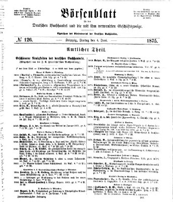 Börsenblatt für den deutschen Buchhandel Freitag 4. Juni 1875