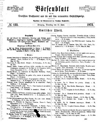 Börsenblatt für den deutschen Buchhandel Dienstag 15. Juni 1875