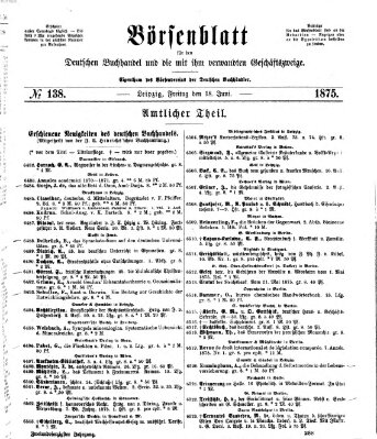Börsenblatt für den deutschen Buchhandel Freitag 18. Juni 1875